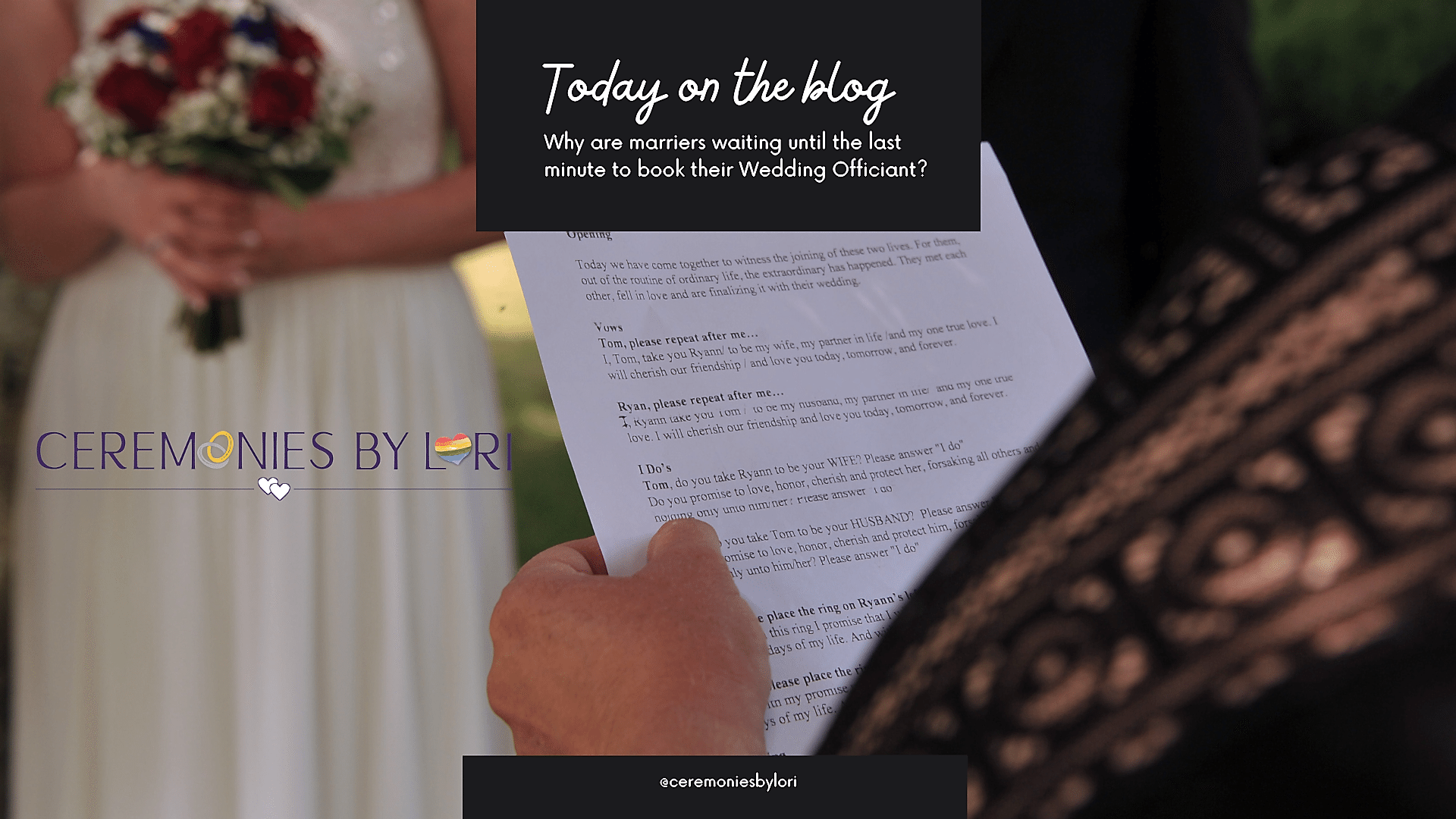 Wedding Officiant with script